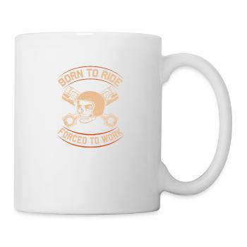 Born To Ride Skull Motorcycle Design - Mug - white - Right