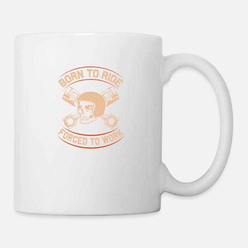 Born To Ride Skull Motorcycle Design - Tasse - Weiß