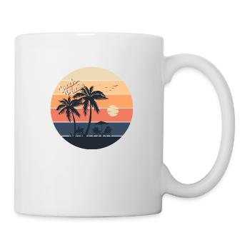 Hot Summer, ‘Beach Please’ Retro Design - Mug - white - Right