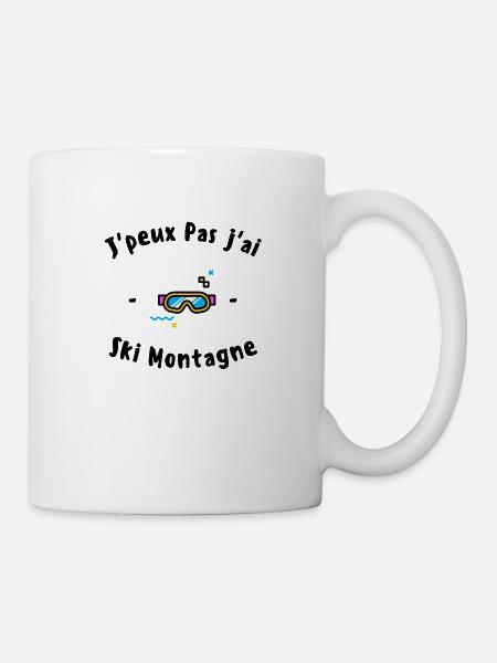 J peux pas j ai Ski Montagne - Mug blanc - blanc