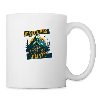 Je Peux Pas J'ai VTT cadeau vtt vélo tout terrain - Mug blanc - blanc - Droite