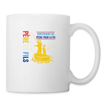 Père Et Fils Partenaire De Pêche Pour La Vie - Mug blanc - blanc - Droite