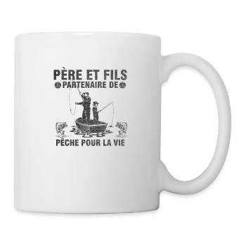 Père Et Fils Partenaire De Pêche Pour La Vie - Mug blanc - blanc - Droite