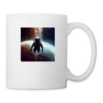 Astronaut in space Space Bubbles near ISS - Mug - white - Right