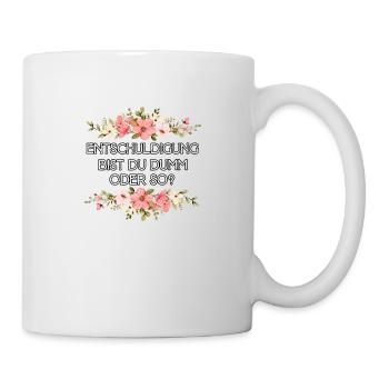 Excusez-moi, êtes-vous stupide ou quelque chose de misanthrope - Mug blanc - blanc - Droite