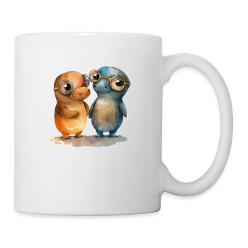 Schnabeltier Paar Aquarell - Tasse - Weiß - Rechts