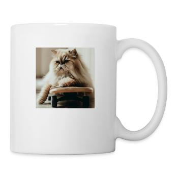 Le chat persan Negan: patineur - Mug blanc - blanc - Droite