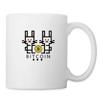 white rabbits collect bitcoin - Mug - white - Right