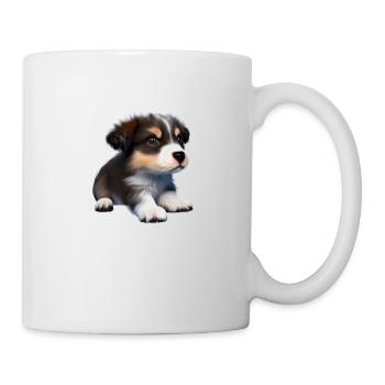 Propriétaire de chien chiot berger australien - Mug blanc - blanc - Droite