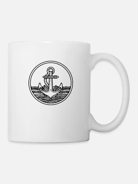 Anker Boot Schiff Nautik - Tasse - Weiß