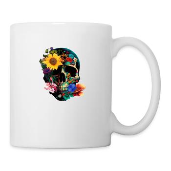 Le crâne peut être personnalisé avec des fleurs - Mug blanc - blanc - Droite