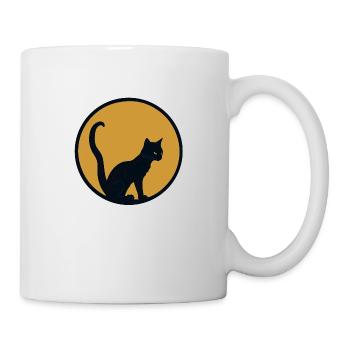 Schwarze Katze, ein Symbol - Tasse - Weiß - Rechts