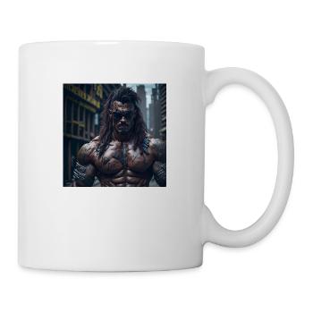 Future Cyberpunkt Warrior - Tasse - Weiß - Rechts