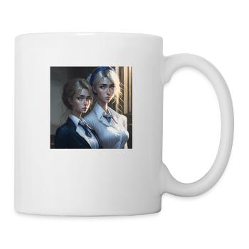 Belles filles manga - Mug blanc - blanc - Droite