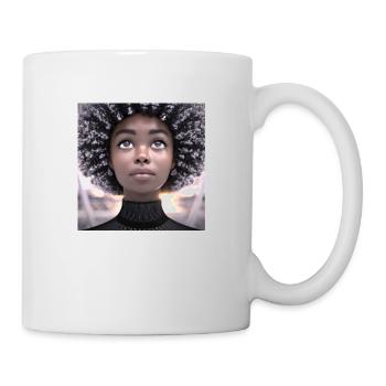 Black girl magic, cute girl, Afro art - Mug - white - Right