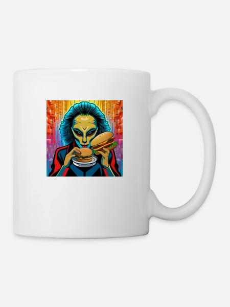 Alien burger - Tasse - Weiß