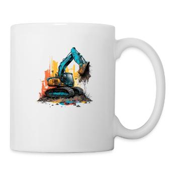 Graffiti d’excavatrice - Mug blanc - blanc - Droite