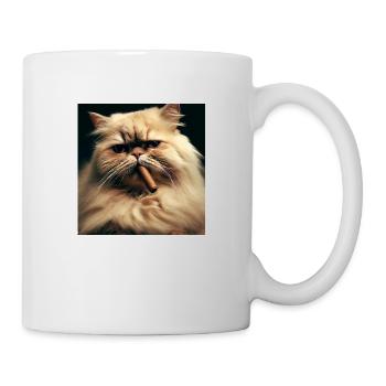 Persian cat Negan with cigar - Mug - white - Right