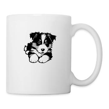 Propriétaire de chien chiot berger australien - Mug blanc - blanc - Droite