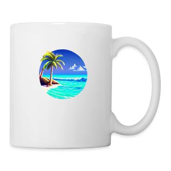 Sommerurlaub Insel Sonne Palme Strand Palmen - Tasse - Weiß - Rechts