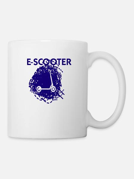 E-Scooter Roller Scooter - Tasse - Weiß