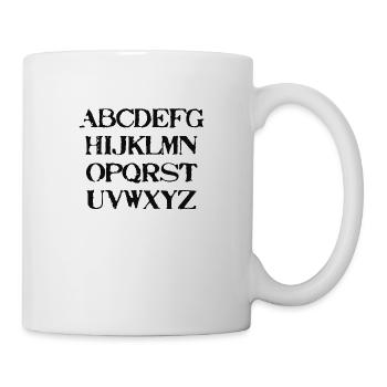 ABC Geschenkidee Alphabet Buchstaben - Tasse - Weiß - Rechts