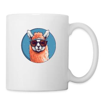 Alpaka Lama Sonnenbrille - Tasse - Weiß - Rechts