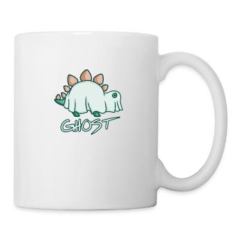 Stegosaurus verkleidet als Geist, Dino - Tasse - Weiß - Rechts