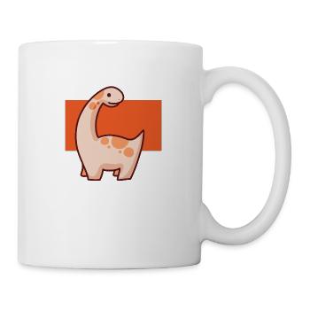 Süßer Dinosaurus mit langem Hals, Brontosaurus, Br - Tasse - Weiß - Rechts