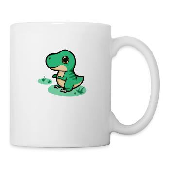Süßer Baby T-Rex, Dino, Dinosaurier, Tyrannosaurus - Tasse - Weiß - Rechts