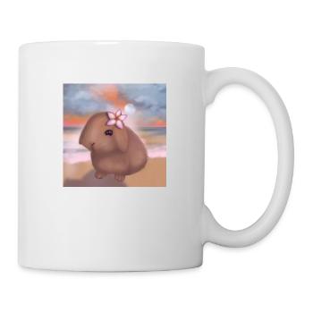 Lapin à la plage - Mug blanc - blanc - Droite