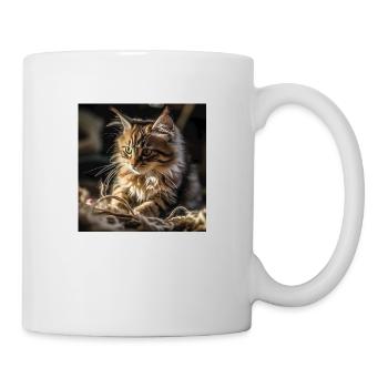 Main Coon bébé chat, joueur et ultra mignon - Mug blanc - blanc - Droite