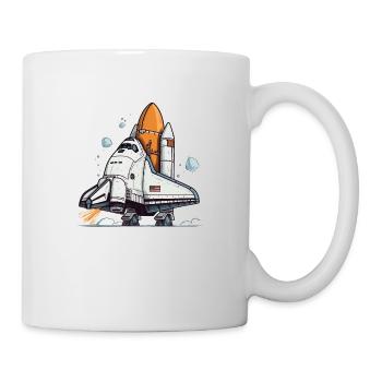 Playful Cartoon Space Shuttle - Mug - white - Right