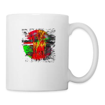 Peinture acrylique « RedMoon » 53 par Marco Eckenbrecht - Mug blanc - blanc - Droite