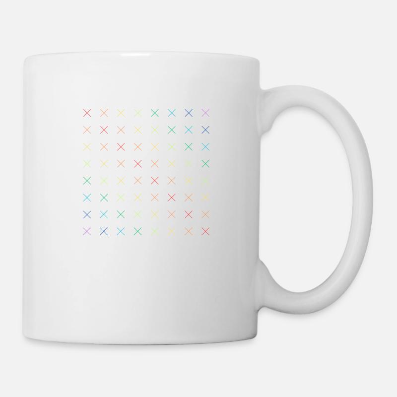 Kreuze bunt, buntes X - Tasse - Weiß