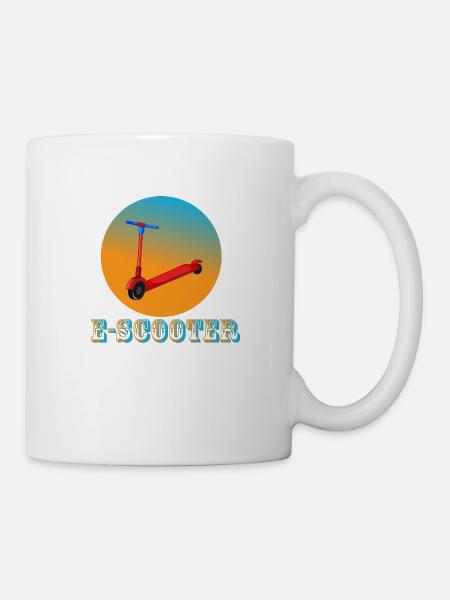E-Scooter Roller Scooter - Tasse - Weiß