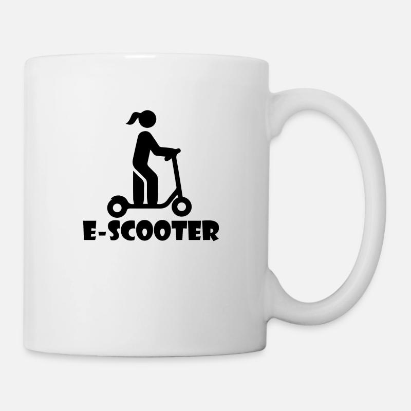 E-Scooter Roller Scooter - Tasse - Weiß