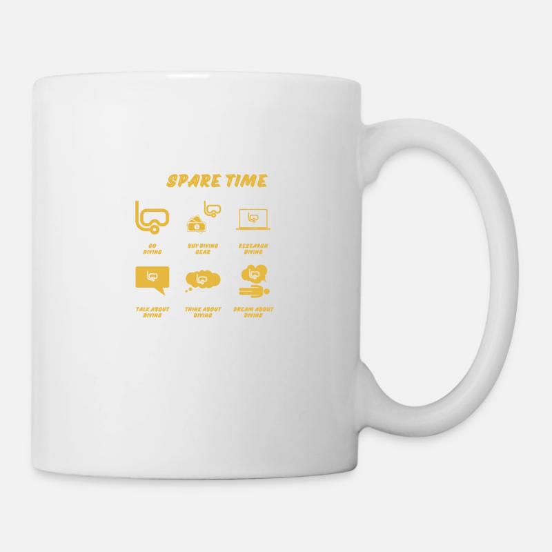 DIVE IN SPARE TIME - Mug - white