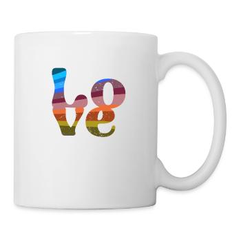 schrift,retro,bunt,typo,abstrakt,bunt,vintage - Tasse - Weiß - Rechts