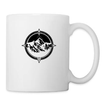 Symbole de voyage Compass Mountains - Mug blanc - blanc - Droite