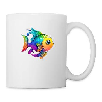 Fish Rainbow Drawing - Mug - white - Right