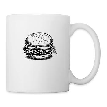 hamburgers, fast food, barbecues, cheeseburgers - Mug - white - Right
