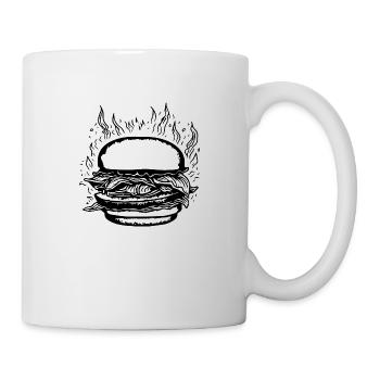 Hamburger Burger Fastfood Grillen Cheeseburger - Tasse - Weiß - Rechts