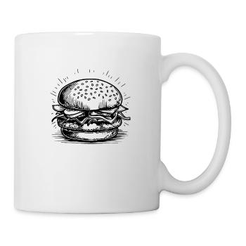 Hamburger Burger Fastfood Grillen Cheeseburger - Tasse - Weiß - Rechts