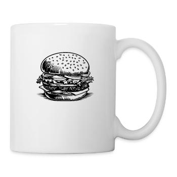 Hamburger Burger Fastfood Grillen Cheeseburger - Tasse - Weiß - Rechts