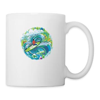 Canoë dans les vagues - Mug blanc - blanc - Droite