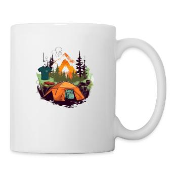 Camping in den Bergen - Tasse - Weiß - Rechts