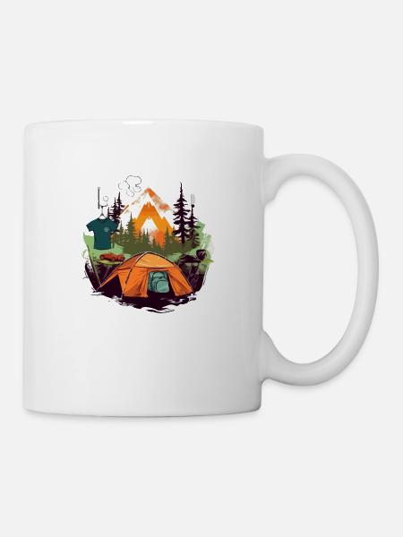 Camping en montagne - Mug blanc - blanc