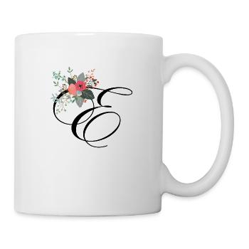 Letter e fleuris - Tasse - Weiß - Rechts