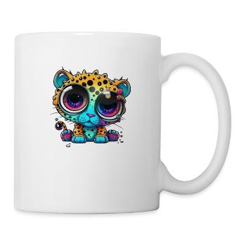 Leopard Kulleraugen Comicstil - Tasse - Weiß - Rechts